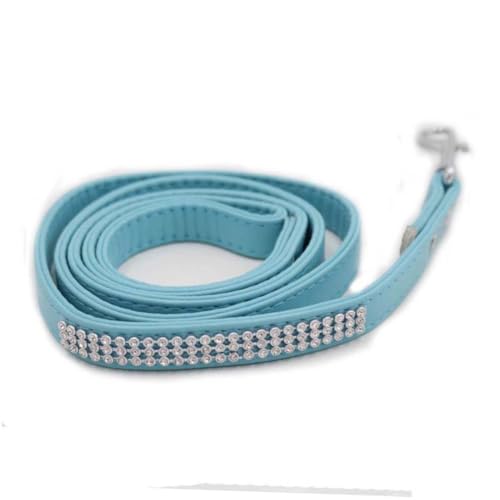 MOTHNUR Strassleine Leinen Blau Spaziergang mit Hund elegant Hundeleine mit Nieten Strass-Leine Bling-Leine Heavy Dut Hundekolben Trainingsleine für Hunde Hundeleine mit Strasssteinen von MOTHNUR