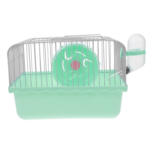 MOTHNUR Tragbarer Hamsterkäfig mit Wasserflasche und Zubehör Handlicher Kleintier Transportkäfig für Reisen und Tierarztbesuche Geeignet für Hamster Kleine Vögel und Chinchillas Grün von MOTHNUR