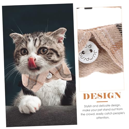 MOTHNUR Verstellbares Katzenhalsband mit Kariertem Design Strapazierfähiges Stoffhalsband für Kätzchen Dekoratives Haustierzubehör Bequem und Anpassbar für Mädchen Katzen von MOTHNUR