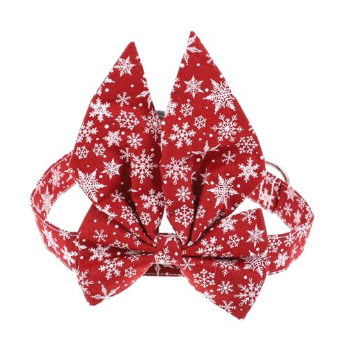 MOTHNUR Verstellbares Weihnachts Haustierhalsband mit Weichem Baumwollmaterial Dekorativem Schleifenanhänger Komfortabel und Hautfreundlich Geeignet für Hunde und Katzen zu Festen und von MOTHNUR