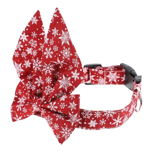MOTHNUR Verstellbares Weihnachts Hundehalsband mit Großer Abnehmbarer Schleife Dekoratives Haustier Accessoire für Katzen und Hunde Festlich und Sicher für Tägliches Tragen und Partys von MOTHNUR