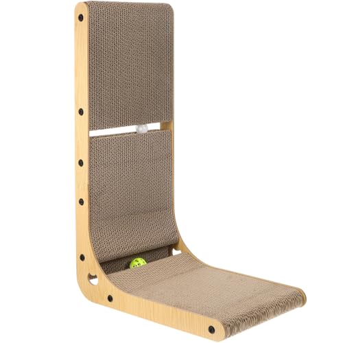 MOTHNUR Vertikales Katzen kratzbrett mit Glocken Dekoratives Eck kratzpad für Katzen Indoor kratzmatte zur Möbelpflege und Spielerischen Aktivität Gesundheitsfördernd und Zufällige Farbe von MOTHNUR