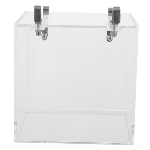 MOTHNUR Vogelbadewanne aus Hochwertigem Acryl mit Glatten Kanten Transparente Abdeckung Stilvolles Design zur Vogelpflege Robust und Pflegeleicht Geeignet für Käfige und Papageien Sicher von MOTHNUR