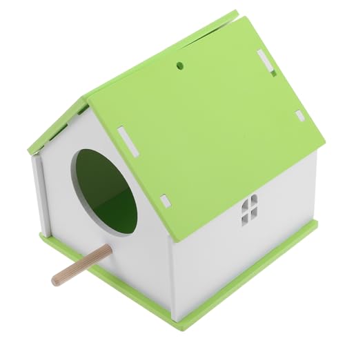 MOTHNUR Vogelfutterhaus zum Aufhängen und Stellen Wetterfestes Vogelhaus aus Robustem Material Mittlere in Grün Langlebiges Vogelnest für Papageien und Wellensittiche Fein Verarbeitet von MOTHNUR