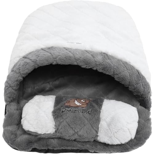 MOTHNUR Warmer Katzenschlafsack aus Weichem Langlebigem Baumwoll Halbgeschlossene Kuschelhöhle für Katzen und Kleine Hunde Umweltfreundlich und Gemütlich für Herbst und Winter von MOTHNUR
