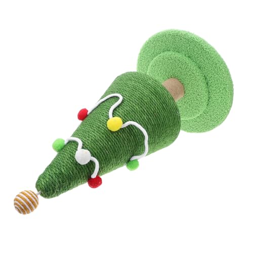MOTHNUR Weihnachtsbaumkatze Ball Katzenkratzbaum Kätzchen Kratzbaum Vertikaler Kratzerposten dekorativer Katzenkratzer Kratzbaum für den Haushalt Schaum Grün von MOTHNUR