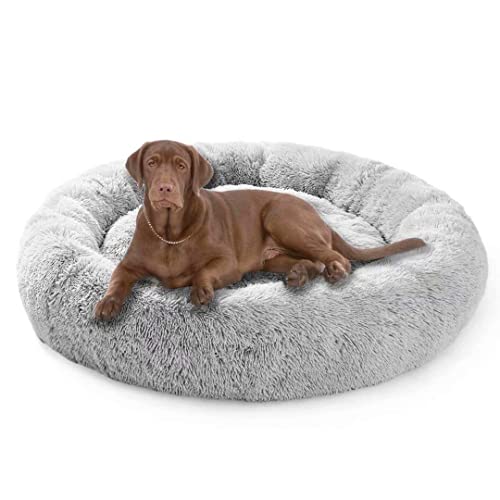 MOTT Donut-Hundebett, rund, 80/90/100/110/120 cm, extra großes Hundebett, gemütliches Plüsch-Haustierkissen, orthopädisches Hundesofa für große Hunde, abnehmbar, waschbar von MOTT