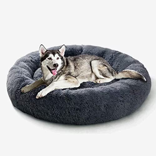 MOTT Donut-Hundebett, rund, 80/90/100/110/120 cm, extra großes Hundebett, gemütliches Plüsch-Haustierkissen, orthopädisches Hundesofa für große Hunde, abnehmbar, waschbar von MOTT