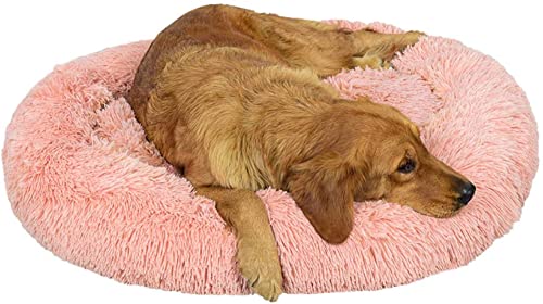 MOTT Donut-Plüsch-Hundebett, Winter-Hundekissen, rundes Polster, extra großes Hundebett, orthopädisches Anti-Angst-Haustierkissen, abnehmbar, waschbar, 80/90/100/110/120 cm von MOTT