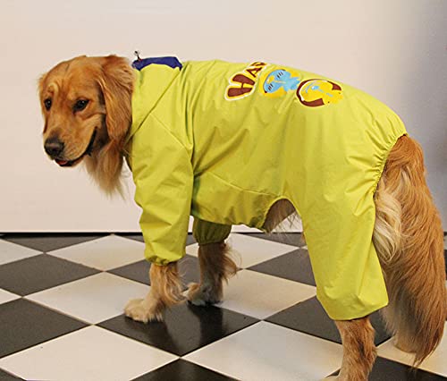 MOTT Extra großer Hunde-Regenmantel mit Kapuze, verstellbarer Kordelzug, Ganzkörper-Hunde-Regenmantel mit 4 Beinen, Outdoor-Hundejacke mit Kragenloch von MOTT
