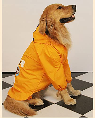 MOTT Extra großer Hunde-Regenmantel mit Kapuze, verstellbarer Kordelzug, Ganzkörper-Hunde-Regenmantel mit 4 Beinen, Outdoor-Hundejacke mit Kragenloch von MOTT