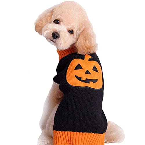 MOTT Hunde-Halloween-Kostüm für Hunde, Kürbis-Urlaub, Party-Kostüm für Welpen, Katzen, Strickwaren, Hässlicher Pullover von MOTT