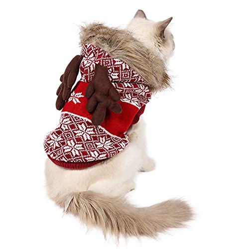 Weihnachtskleidung für Hunde, Welpen, Kätzchen, kleine, mittelgroße und große Hunde, Rentierkostüm für den Winter von MOTT