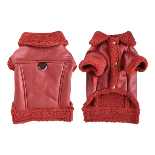 Hunde-Wintermantel, warmer Hundemantel, Fleece, für Welpen, Hunde, Winterweste, wasserdicht, winddicht, Hundejacke mit D-Ring, PU-Leder, gemütliches Fleece-Futter, Kleidung für kleine, mittelgroße und Hunde-Wintermantel, warmer Hundemantel, Fleece, für Welpen, Hunde, Winterweste, wasserdicht, winddicht, Hundejacke mit D-Ring, PU-Leder, gemütliches Fleece-Futter, Kleidung für kleine, mittelgroße und von MOTTDAM