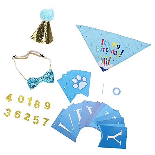 Hundegeburtstagsfeier Set 17pcs mit Hut Bandana Banner Ballon Dekorationen, Blaue Haustier -Feierlichkeiten für kleine mittelgroße Hunde Hundegeburtstagsfeier Set 17pcs mit Hut Bandana Banner Ballon Dekorationen, Blaue Haustier -Feierlichkeiten für kleine mittelgroße Hunde von MOUMOUTEN