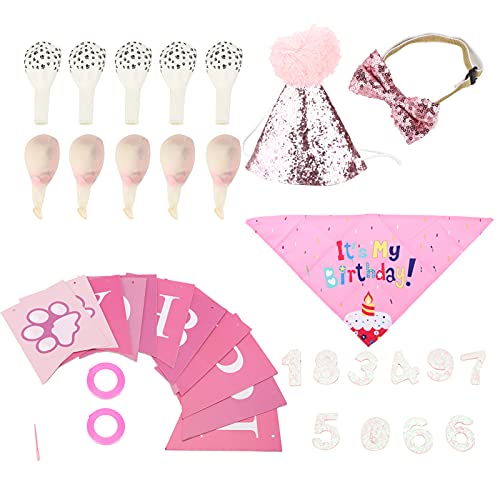 MOUMOUTEN Hundegeburtstagsfeier Dekorationen Set 17pcs, Haustierfeier Kit mit Hut Bandana Banner für kleine mittelgroße Hunde Blaues Thema MOUMOUTEN Hundegeburtstagsfeier Dekorationen Set 17pcs, Haustierfeier Kit mit Hut Bandana Banner für kleine mittelgroße Hunde Blaues Thema von MOUMOUTEN