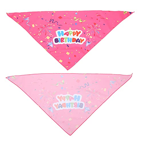 Pet Bandana Geburtstagsfeier Accessoire mit Ballondesign, Blue Dog Bib für kleine mittlere große Hunde (Ribbon Powder) von MOUMOUTEN