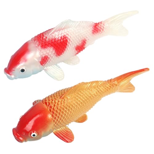 2 Stück Koi-Fische, 10, 9 x 4, 1 cm, realistische künstliche Mini-Fische aus PVC für schwimmende Aquarium-Dekoration, Fischdekor, Koi-Fisch-Dekor, künstliches Aquarium mit beweglichen Fischen, küns 2 Stück Koi-Fische, 10, 9 x 4, 1 cm, realistische künstliche Mini-Fische aus PVC für schwimmende Aquarium-Dekoration, Fischdekor, Koi-Fisch-Dekor, künstliches Aquarium mit beweglichen Fischen, küns von MOUNTTU
