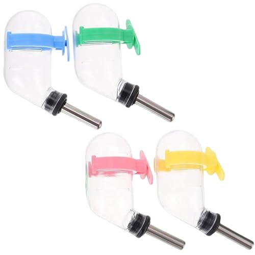 4 Stück Hamster-Wasserflaschen für Glastanks, tropffreie 60-ml-Kaninchen-Wasserflaschen, automatische Fütterung, hängende Plastik-Meerschweinchen- mit Schnalle für Käfige, Kisten-Wasserf 4 Stück Hamster-Wasserflaschen für Glastanks, tropffreie 60-ml-Kaninchen-Wasserflaschen, automatische Fütterung, hängende Plastik-Meerschweinchen- mit Schnalle für Käfige, Kisten-Wasserf von MOUNTTU