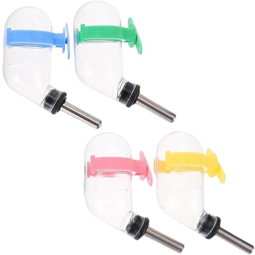 4 Stück Hamster-Wasserflaschen für Glastanks, tropffreie 60-ml-Kaninchen-Wasserflaschen, hängende Plastik-Meerschweinchen- mit Schnalle für Käfige, Kisten-Wasserflaschenkäfig-Kaninc 4 Stück Hamster-Wasserflaschen für Glastanks, tropffreie 60-ml-Kaninchen-Wasserflaschen, hängende Plastik-Meerschweinchen- mit Schnalle für Käfige, Kisten-Wasserflaschenkäfig-Kaninc von MOUNTTU