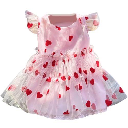 Hundekleid, süßes Welpenkleid aus Tüll mit Herzmuster, atmungsaktiver Hunderock für Haustiere mit einem Gewicht von 2, 5–4 kg Hundekleid, süßes Welpenkleid aus Tüll mit Herzmuster, atmungsaktiver Hunderock für Haustiere mit einem Gewicht von 2, 5–4 kg von MOUNTTU