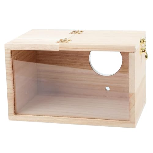 Vogelnistkasten, transparenter Wellensittich-Nistkasten aus Holz mit AST-Imitation, 5 x 5 x 8 Zoll, umweltfreundliches Vogelhaus zur Brutzeit, Kasten für Papageien, Unzertrennliche, Wellensittich Vogelnistkasten, transparenter Wellensittich-Nistkasten aus Holz mit AST-Imitation, 5 x 5 x 8 Zoll, umweltfreundliches Vogelhaus zur Brutzeit, Kasten für Papageien, Unzertrennliche, Wellensittich von MOUNTTU