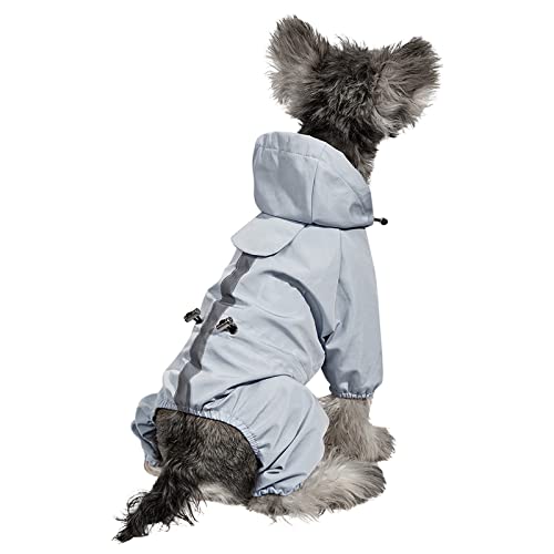 Wasserdichter, Verstellbarer Hunde-Regenmantel, reflektierende Hunde-Regenjacke mit Kapuze, Leichter Hunde-Regenmantel, Hunde-Poncho, Slicker für kleine, mittelgroße und Leichte (Blue #1, XL) von MOVAWAKY
