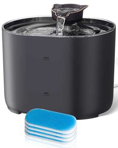 Katzenbrunnen, 2,2L Trinkbrunnen für Katze mit 4 Filter, Super Leiser Wasserpumpe, 2 Wasserfluss Designs, Aktivkohle-Tiefenfiltration, Wasserbrunnen für Katzen Katzenbrunnen, 2,2L Trinkbrunnen für Katze mit 4 Filter, Super Leiser Wasserpumpe, 2 Wasserfluss Designs, Aktivkohle-Tiefenfiltration, Wasserbrunnen für Katzen von MOXTOYU