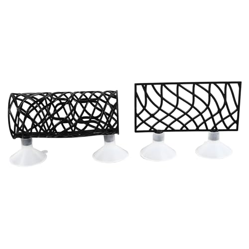 Fischbett -Tunnel Safer kleines Loch hohl Fisch Fisch -Rastrohr mit Saugbecher für Fischtankaquarium (White) (Black) von MOZUO