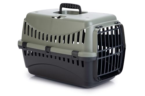 MP Bergamo Transportbox Gipsy 50 - Reisezubehör, Transportbox für Hunde und Katzen - Tür aus Kunststoff - für Hunde und Katzen (46 x 31 x 32) von MP Bergamo