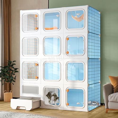 FZZIBQYR Katzenkäfig für den Innenbereich mit Katzentoilette, Katzengehege, DIY-Kätzchenkäfig, abnehmbares Katzenhaus, Katzenzucht mit Hängematte, Kleintierkäfige für kleine Haustierkatzenwe FZZIBQYR Katzenkäfig für den Innenbereich mit Katzentoilette, Katzengehege, DIY-Kätzchenkäfig, abnehmbares Katzenhaus, Katzenzucht mit Hängematte, Kleintierkäfige für kleine Haustierkatzenwe von MPFYRCOJ