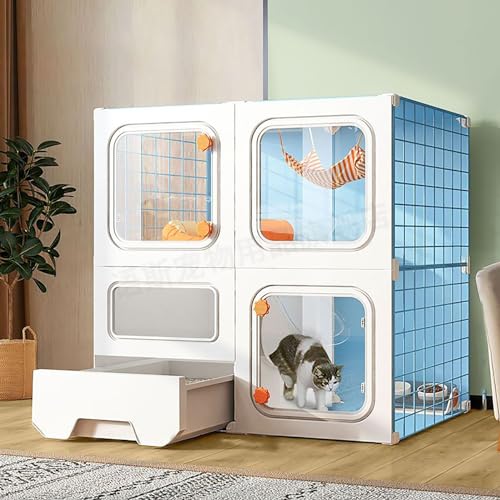 FZZIBQYR Katzenkäfig für den Innenbereich mit Katzentoilette, Katzengehege, DIY-Kätzchenkäfig, abnehmbares Katzenhaus, Katzenzucht mit Hängematte, Kleintierkäfige für kleine Haustierkatzenwe FZZIBQYR Katzenkäfig für den Innenbereich mit Katzentoilette, Katzengehege, DIY-Kätzchenkäfig, abnehmbares Katzenhaus, Katzenzucht mit Hängematte, Kleintierkäfige für kleine Haustierkatzenwe von MPFYRCOJ
