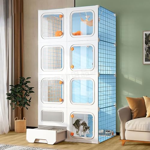 FZZIBQYR Katzenkäfig für den Innenbereich mit Katzentoilette, Katzengehege, DIY-Kätzchenkäfig, abnehmbares Katzenhaus, Katzenzucht mit Hängematte, Kleintierkäfige für kleine Haustierkatzenwe FZZIBQYR Katzenkäfig für den Innenbereich mit Katzentoilette, Katzengehege, DIY-Kätzchenkäfig, abnehmbares Katzenhaus, Katzenzucht mit Hängematte, Kleintierkäfige für kleine Haustierkatzenwe von MPFYRCOJ