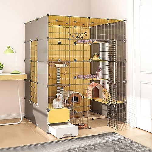 Große Katzenkäfige für den Innenbereich mit Katzentoilette, DIY-Katzenhaus, Laufstall, Katzengehege, Kätzchengehege, abnehmbarer Katzenzwinger aus Metalldraht, großer Auslauf, ideal f Große Katzenkäfige für den Innenbereich mit Katzentoilette, DIY-Katzenhaus, Laufstall, Katzengehege, Kätzchengehege, abnehmbarer Katzenzwinger aus Metalldraht, großer Auslauf, ideal f von MPFYRCOJ