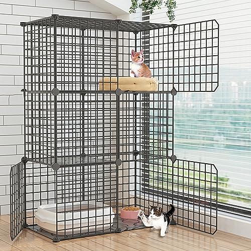 Katzenkäfig, Katzenbaum für den Innenbereich, abnehmbarer Katzenzucht-Spielbereich für Haustiere, Lebensraum für Frettchen, Meerschweinchenkäfig, ideal für 1–2 Katzen, Katzenzaun für den Auß Katzenkäfig, Katzenbaum für den Innenbereich, abnehmbarer Katzenzucht-Spielbereich für Haustiere, Lebensraum für Frettchen, Meerschweinchenkäfig, ideal für 1–2 Katzen, Katzenzaun für den Auß von MPFYRCOJ