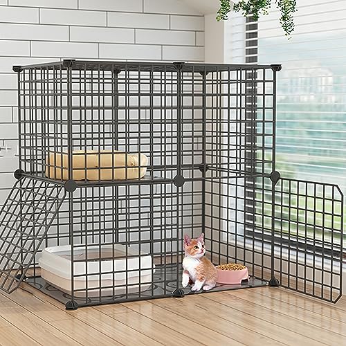 Katzenkäfig, Katzenbaum für den Innenbereich, abnehmbarer Katzenzucht-Spielbereich für Haustiere, Lebensraum für Frettchen, Meerschweinchenkäfig, ideal für 1–2 Katzen, Katzenzaun für draußen Katzenkäfig, Katzenbaum für den Innenbereich, abnehmbarer Katzenzucht-Spielbereich für Haustiere, Lebensraum für Frettchen, Meerschweinchenkäfig, ideal für 1–2 Katzen, Katzenzaun für draußen von MPFYRCOJ