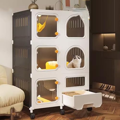 Katzenkäfig, Katzengehege, Katzenzwinger, Katzenkäfig im Katzenschrank-Stil, Katzenkäfig für den Innenbereich mit Katzentoilette, DIY-Katzenlaufstall, Zwingerkiste, leicht zu montierende Kat Katzenkäfig, Katzengehege, Katzenzwinger, Katzenkäfig im Katzenschrank-Stil, Katzenkäfig für den Innenbereich mit Katzentoilette, DIY-Katzenlaufstall, Zwingerkiste, leicht zu montierende Kat von MPFYRCOJ
