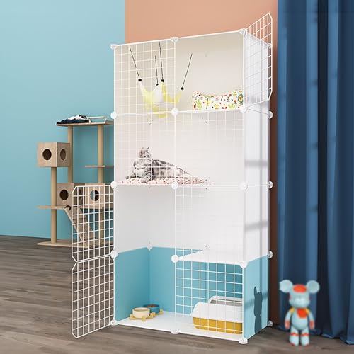 Katzenkäfig für den Innenbereich, Katzengehege, Katzenkäfig mit dichtem Metalldraht, abnehmbares Katzenhaus, Katzenzucht mit Hängematte, Kleintierkäfige für kleine Haustierkatzenwelpen (Größ Katzenkäfig für den Innenbereich, Katzengehege, Katzenkäfig mit dichtem Metalldraht, abnehmbares Katzenhaus, Katzenzucht mit Hängematte, Kleintierkäfige für kleine Haustierkatzenwelpen (Größ von MPFYRCOJ