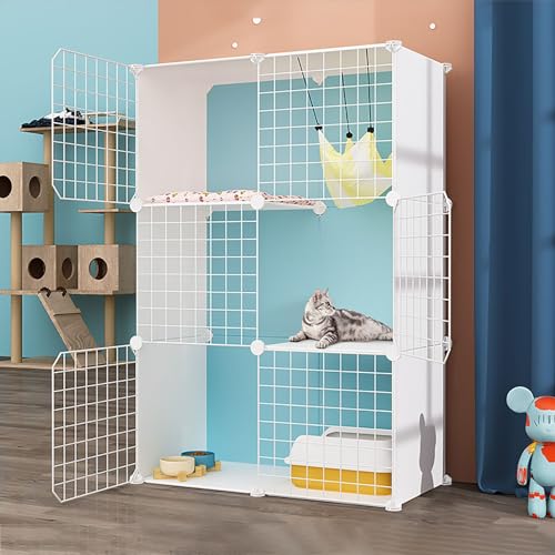 Katzenkäfig für den Innenbereich, Katzengehege, Katzenkäfig mit dichtem Metalldraht, abnehmbares Katzenhaus, Katzenzucht mit Hängematte, Kleintierkäfige für kleine Haustierkatzenwelpen (Größ Katzenkäfig für den Innenbereich, Katzengehege, Katzenkäfig mit dichtem Metalldraht, abnehmbares Katzenhaus, Katzenzucht mit Hängematte, Kleintierkäfige für kleine Haustierkatzenwelpen (Größ von MPFYRCOJ