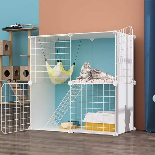 Katzenkäfig für den Innenbereich, Katzengehege, Katzenkäfig mit dichtem Metalldraht, abnehmbares Katzenhaus, Katzenzucht mit Hängematte, Kleintierkäfige für kleine Haustierkatzenwelpen (Größ Katzenkäfig für den Innenbereich, Katzengehege, Katzenkäfig mit dichtem Metalldraht, abnehmbares Katzenhaus, Katzenzucht mit Hängematte, Kleintierkäfige für kleine Haustierkatzenwelpen (Größ von MPFYRCOJ