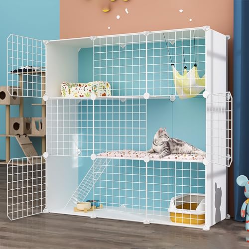 Katzenkäfig für den Innenbereich, Katzengehege, Katzenkäfig mit dichtem Metalldraht, abnehmbares Katzenhaus, Katzenzucht mit Hängematte, Kleintierkäfige für kleine Haustierkatzenwelpen (Größ Katzenkäfig für den Innenbereich, Katzengehege, Katzenkäfig mit dichtem Metalldraht, abnehmbares Katzenhaus, Katzenzucht mit Hängematte, Kleintierkäfige für kleine Haustierkatzenwelpen (Größ von MPFYRCOJ