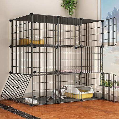 Katzenkäfig für den Innenbereich, Katzenzaun für den Haushalt, für Reisen, Camping, für den Außenbereich, faltbar, geeignet für Kleintierkäfige, Frettchen, Chinchillakäfige, großer Auslaufbe Katzenkäfig für den Innenbereich, Katzenzaun für den Haushalt, für Reisen, Camping, für den Außenbereich, faltbar, geeignet für Kleintierkäfige, Frettchen, Chinchillakäfige, großer Auslaufbe von MPFYRCOJ