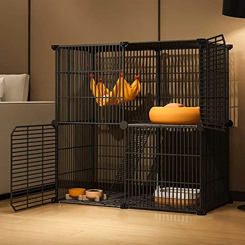 Katzenkäfig für den Innenbereich mit Katzentoilette, 2-stöckige Katzenkäfige für den Innenbereich, große Haustierkäfige für Katzen, Katzenlaufstall, leicht zusammenzubauen, Katzenzuch Katzenkäfig für den Innenbereich mit Katzentoilette, 2-stöckige Katzenkäfige für den Innenbereich, große Haustierkäfige für Katzen, Katzenlaufstall, leicht zusammenzubauen, Katzenzuch von MPFYRCOJ