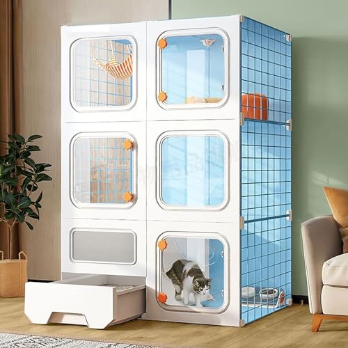 Katzenkäfig für den Innenbereich mit Katzentoilette, Katzengehege, DIY-Kätzchenkäfig, abnehmbares Katzenhaus, Katzenzucht mit Hängematte, Kleintierkäfige für kleine Haustierkatzenwelpen (Grö Katzenkäfig für den Innenbereich mit Katzentoilette, Katzengehege, DIY-Kätzchenkäfig, abnehmbares Katzenhaus, Katzenzucht mit Hängematte, Kleintierkäfige für kleine Haustierkatzenwelpen (Grö von MPFYRCOJ