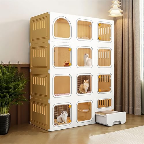 Katzenkäfig mit Katzentoilette, DIY-Katzengehege, Laufstall für Haustiere, Katzenhaus, abnehmbarer Metalldraht, Kleintierkäfig, Katzenzucht, großer Übungsort, ideal für 1–3 Katzen (Größe: 10 Katzenkäfig mit Katzentoilette, DIY-Katzengehege, Laufstall für Haustiere, Katzenhaus, abnehmbarer Metalldraht, Kleintierkäfig, Katzenzucht, großer Übungsort, ideal für 1–3 Katzen (Größe: 10 von MPFYRCOJ
