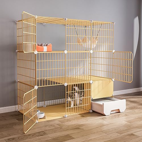 Katzenkäfige, DIY-Katzengehege für den Innenbereich, Katzenhaus, Laufstall, Katzenzucht, Katzenzwinger, abnehmbarer Kleintierkäfig aus Metall, für kleine Haustiere, Katzen, Welpen, Kaninchen Katzenkäfige, DIY-Katzengehege für den Innenbereich, Katzenhaus, Laufstall, Katzenzucht, Katzenzwinger, abnehmbarer Kleintierkäfig aus Metall, für kleine Haustiere, Katzen, Welpen, Kaninchen von MPFYRCOJ