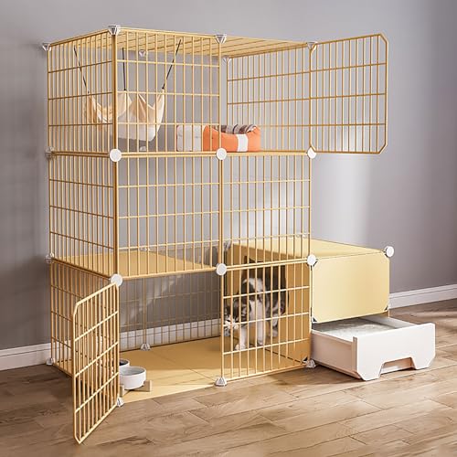 Katzenkäfige, DIY-Katzengehege für den Innenbereich, Katzenhaus, Laufstall, Katzenzucht, Katzenzwinger, abnehmbarer Kleintierkäfig aus Metall, für kleine Haustiere, Katzen, Welpen, Kaninchen Katzenkäfige, DIY-Katzengehege für den Innenbereich, Katzenhaus, Laufstall, Katzenzucht, Katzenzwinger, abnehmbarer Kleintierkäfig aus Metall, für kleine Haustiere, Katzen, Welpen, Kaninchen von MPFYRCOJ