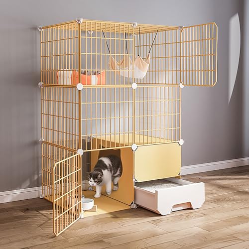 Katzenkäfige, DIY-Katzengehege für den Innenbereich, Katzenhaus, Laufstall, Katzenzucht, Katzenzwinger, abnehmbarer Kleintierkäfig aus Metall, für kleine Haustiere, Katzen, Welpen, Kaninchen Katzenkäfige, DIY-Katzengehege für den Innenbereich, Katzenhaus, Laufstall, Katzenzucht, Katzenzwinger, abnehmbarer Kleintierkäfig aus Metall, für kleine Haustiere, Katzen, Welpen, Kaninchen von MPFYRCOJ