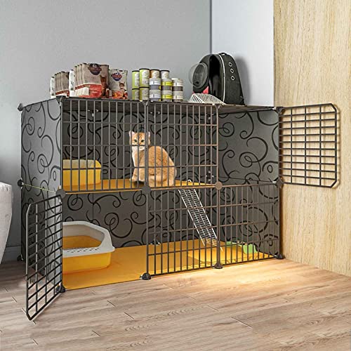 Katzenkäfige Groß Für Drinnen/Draußen, Metallkäfig Für Kleintiere, Mehrschichtig, Supergroßer Raum, Leicht Zusammenzubauende Katzenzucht, 14 Größen, Weiß/Schwarz/B/111 * 49 * 73Cm Katzenkäfige Groß Für Drinnen/Draußen, Metallkäfig Für Kleintiere, Mehrschichtig, Supergroßer Raum, Leicht Zusammenzubauende Katzenzucht, 14 Größen, Weiß/Schwarz/B/111 * 49 * 73Cm von MPFYRCOJ