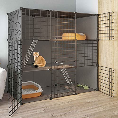 Katzenkäfige Groß Für Drinnen/Draußen, Metallkäfig Für Kleintiere, Mehrschichtig, Supergroßer Raum, Leicht Zusammenzubauende Katzenzucht, 14 Größen, Weiß/Schwarz/a/111 * 49 * 109Cm Katzenkäfige Groß Für Drinnen/Draußen, Metallkäfig Für Kleintiere, Mehrschichtig, Supergroßer Raum, Leicht Zusammenzubauende Katzenzucht, 14 Größen, Weiß/Schwarz/a/111 * 49 * 109Cm von MPFYRCOJ
